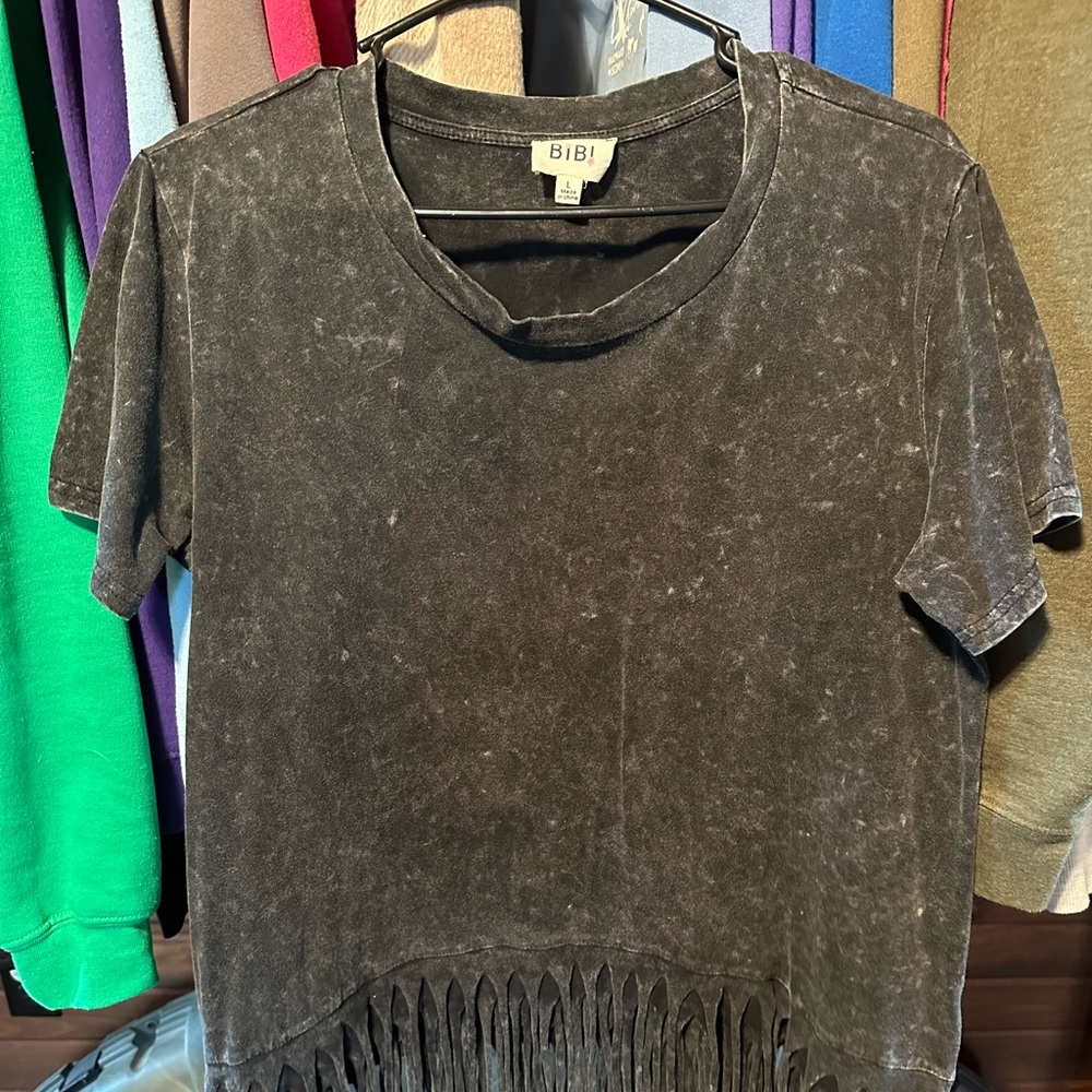 Large Black Tasseled Shirt